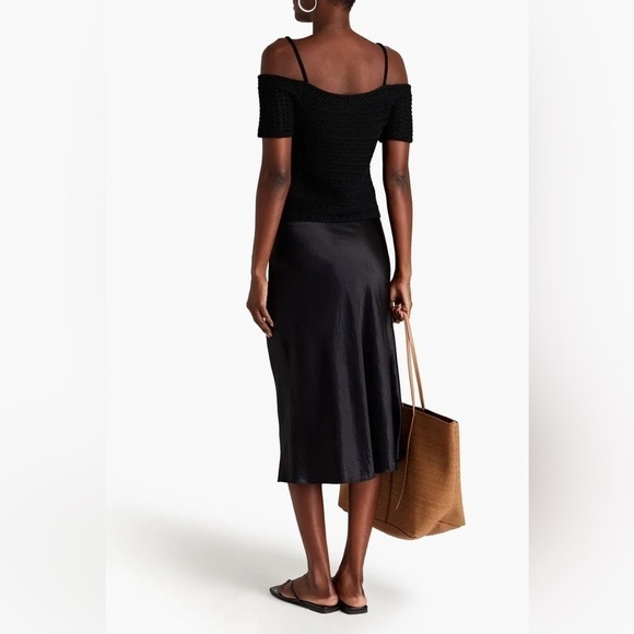 VINCE Cold-Shoulder Crochet-Knit Cotton Top size S - Picture 2 of 14